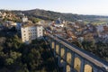 aerial view of the town of Ariccia on the Roman castles with the homonymous bridge