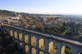 aerial view of the town of Ariccia on the Roman castles with the homonymous bridge