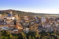 aerial view of the town of Ariccia on the Roman castles with the homonymous bridge