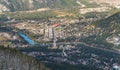 Aerial view of Town of Banff. Banff National Park, Canadian Rockies