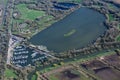 Aerial view of the town of bedfordshire