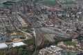 Aerial view of the town of bedfordshire