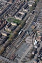 Aerial view of the town of bedfordshire