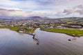Aerial view of the town Buncrana in County Donegal - Republic of Ireland Royalty Free Stock Photo