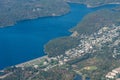 Aerial view of a town on the Chesapeake Bay