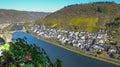 Aerial view of Cochem Germany and the Moselle River Valley Royalty Free Stock Photo