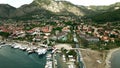 Aerial view of the town of Gocek and surrounding mountains, Turkey Royalty Free Stock Photo