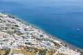 Aerial view of  Kamari  beach, Santorini island,  Greece Royalty Free Stock Photo