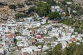 Aerial view of the town of Lindos