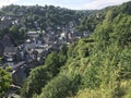 Aerial view from the town Monschau Royalty Free Stock Photo