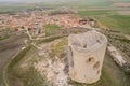 Aerial view of the town of Mota del Marques, Valladolid. Spain