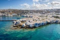 Aerial view of the town of Mykonos island Royalty Free Stock Photo