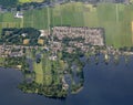 Aerial view of the town Nederhorst den Berg in the Netherlands Royalty Free Stock Photo