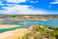 Croatia, Aerial view of town of Nin and lagoon in Dalmatia, Croatia. Royalty Free Stock Photo