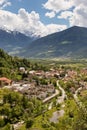 Aerial View of Town of Schluderns, South Tyrol Royalty Free Stock Photo