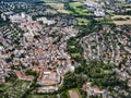 Aerial view of the town Schwalbach am Taunus Royalty Free Stock Photo