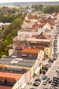 Aerial view of town square in bavarian town