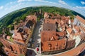 Aerial view of the town from the Town Hall Tower in Rothenburg Ob Der Tauber, Germany. Royalty Free Stock Photo