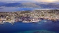 Aerial view of the town Tromsoe, Norway Royalty Free Stock Photo