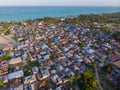 Aerial view on Township Poor Houses favelas in Paje village, Zanzibar, Tanzania, Africa Royalty Free Stock Photo