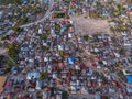 Aerial view on Township Poor Houses favelas in Paje village, Zanzibar, Tanzania, Africa Royalty Free Stock Photo