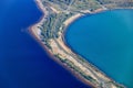 Toxic waste lake from coper mine Royalty Free Stock Photo