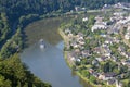 Aerial view of Traben-Trarbach at the river Moselle Royalty Free Stock Photo