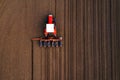 Aerial view of tractor with mounted seeder performing direct seeding Royalty Free Stock Photo