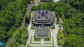 Aerial view of Traditional Buddhist temple Brahma Vihara Arama, Bali,Indonesia. Balinese Temple, Architecture, Ancient Royalty Free Stock Photo