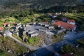 Aerial view of the traditional granaries espigueiros in the village of Soajo, in the Minho Region Royalty Free Stock Photo
