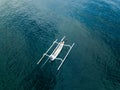 Aerial view of traditional Indonesian fishing boat