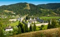 Aerial view of Sucevita monastery, Romania Royalty Free Stock Photo