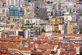 Aerial view of traditional red house roofs at the Montecarlo Town Square, Monaaco Republic Royalty Free Stock Photo