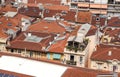 Aerial view of traditional red house roofs at the Montecarlo Town Square, Monaaco Republic Royalty Free Stock Photo