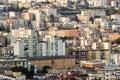 Aerial view of traditional red house roofs at the Naples Town Square, Napoli Italy . urban agglomeration Royalty Free Stock Photo