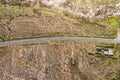 Aerial view of a traditional sheep fold close to Thorr National School in Meencorwick by Crolly, County Donegal -