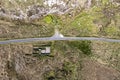 Aerial view of a traditional sheep fold close to Thorr National School in Meencorwick by Crolly, County Donegal -