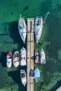 Aerial view of traditonal fishing and sailboat boats