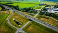 Aerial view of the traffic on A32 highway near Heerenveen town in the Netherlands Royalty Free Stock Photo