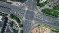 Aerial view of traffic intersection in nanjing,china