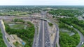 Aerial View of Traffic on Multilane Highway