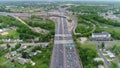 Aerial View of Traffic on Multilane Highway