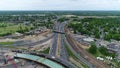 Aerial View of Traffic on Multilane Highway