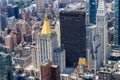 Aerial view of traffic and street activity  in Manhattan, New York City Royalty Free Stock Photo