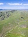 Aerial View of Trails and Hills in Northern California Royalty Free Stock Photo