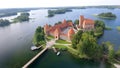 Aerial view of Trakai Castle, Lithuania Royalty Free Stock Photo