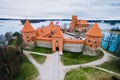 Aerial view of Trakai castle in Lithuania Royalty Free Stock Photo