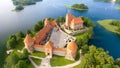 Aerial view of Trakai Castle, Lithuania Royalty Free Stock Photo