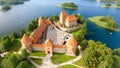 Aerial view of Trakai Castle, Lithuania Royalty Free Stock Photo