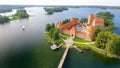 Aerial view of Trakai Castle, Lithuania